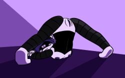 1girls beanie beanie_hat female female_focus female_only glitch_productions headwear high_resolution highres jack-o'_pose jack-o_pose jackochallenge murder_drones naked naked_female nude nude_female purple_eyes purple_hair purple_nipples purple_pussy pussy robot robot_girl robot_humanoid screen_face self_upload solo solo_female solo_focus superbharm0ny uzi_(murder_drones)