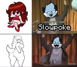 big_ass big_breasts breasts bubble_butt girlfriend_(friday_night_funkin) huge_ass huge_breasts lewdewott meme pokemon pokemon_(species) slowpoke tagme thick_thighs wide_hips