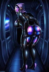 ai_generated alien ass darkeffect female female_focus female_only mass_effect presenting rear_view solo solo_female solo_focus space spacecraft spaceship_interior spacesuit