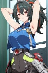1girls ai_generated female female_focus female_only hoyoverse light-skinned_female light_skin mihoyo mihoyo_technology_(shanghai)_co._ltd. new_eridu_public_security solo solo_female solo_focus zenless_zone_zero zhu_yuan