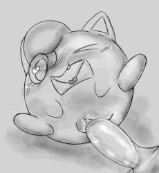 card fangs female game_freak generation_1_pokemon genitals heart_eyes heart_symbol hi_res hoshi_kodomo interspecies jigglypuff male male/female monochrome nintendo penetration pokemon pokemon_(species) pokephilia smile spread_legs spreading teeth vaginal_penetration vaginal_penetration vulva