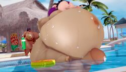 1male 2females 3d 3d_(artwork) 3d_render about_to_cum air_inflation air_tank bleach cheetah_print dark-skinned_female dark_skin femdom functionally_nude haha_musume_donburi_oppai_tokumori_bonyuu_shiru_dakude hose hose_inflation huge_ass huge_breasts huge_cock hyper immobile koikatsu_(medium) male male_inflation oc penis_inflation pool pool_party purple_hair redguy1995_(artist) sakie_(haha_musume_donburi) shihouin_yoruichi spherical_inflation sweat sweatdrop