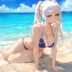 beach bikini fire_emblem_awakening robin_(fire_emblem) robin_(fire_emblem)_(female) solveigai sweat