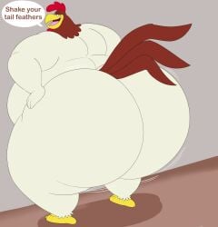 ass_bigger_than_head avian big_ass chicken fat foghorn_leghorn gay looking_at_viewer looney_tunes megacoolbear_(artist) shaking_butt teasing_viewer