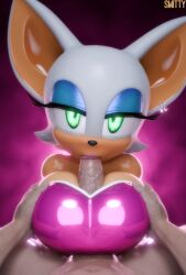 3d_(artwork) absurd_res anthro bat big_breasts big_penis breast_grab breast_play breasts cleavage clothed clothing digital_media_(artwork) duo female first_person_view genitals glowing glowing_eyes hand_on_breast hi_res huge_breasts human interspecies looking_at_viewer male male/female mammal oral oral_penetration penetration penis pov_blowjob rouge_the_bat sega sex short_stack smitty34 sonic_the_hedgehog_(series) titfuck_fellatio titjob vein veiny_penis