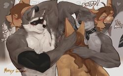 2025 5_fingers absurd_res ahoge anthro armpit_fetish armpit_hair armpit_lick armpit_play armpit_sniffing armpit_tuft armwear bat big_pecs biped blush bodily_fluids body_hair brown_body brown_fur cheek_tuft clothing colored countershade_torso countershading digital_drawing_(artwork) digital_media_(artwork) echo_(game) echo_(series) echo_project english_text eye_roll facial_hair facial_markings facial_tuft fingers front_view fur glistening glistening_body group hair half-closed_eyes hand_on_head hand_on_neck head_markings hi_res high-angle_view kerchief kerchief_only kudzu_tengwan leaning leaning_forward licking long_ears long_hair looking_at_another looking_pleasured male mammal markings mask_(marking) mostly_nude moustache multicolored_body multicolored_fur murizy murizy_(character) muscular muscular_anthro muscular_male musk musky_armpit mustelid narrowed_eyes navel neckerchief neckerchief_only neckwear nipples nude open_mouth otter pecs pose procyonid raccoon raised_arm shaded side_view smile sniffing steam sweat text the_smoke_room todd_bronson tongue trio tuft two_tone_body two_tone_fur watermark wet