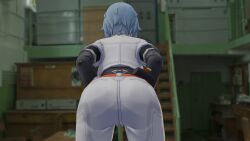 3d animated artist_request ass ass_focus ass_shake blender blender_eevee blue_hair hia_examiner jiggle_physics jiggling_ass no_sound npc_(zenless_zone_zero) shorter_than_10_seconds tagme twerking video white_pants white_top zenless_zone_zero