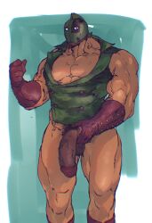 1boy 2019 ataru_kinniku balls bara big_penis flaccid gay kinnikuman male male_only muscular penis pon_3 pubic_hair solo tagme yaoi