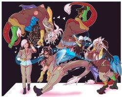 anthro antlers big_breasts bouncing_breasts breast_expansion breasts brown_body brown_fur chimera clothed clothing creamyowl discord_(mlp) draconequus expansion feathered_wings feathers female footwear friendship_is_magic fully_clothed fur gloves growth handwear hasbro hi_res hooves horn human human_to_anthro hybrid long_neck mammal mtf_crossgender my_little_pony nude red_body red_eyes red_scales rule_63 scales scaly_tail shoes solo species_transformation tail tail_growth torn_clothing transformation transformation_sequence white_hair wings