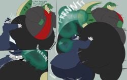 ass_bigger_than_head ass_on_face bear big_ass detective dinosaur face_fart face_farting fart fart_cloud fart_everywhere fart_fetish farting farting_in_face fat fat_ass furry gay grabbing_ass megacoolbear_(artist) old_man_yaoi original_characters reptile reptile_humanoid scalie scalie_humanoid surprised_expression surprised_face