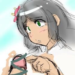 1girls artist_request ass breasts female lass_(pokemon) lass_(pokemon_sm) milf nintendo nipples npc_trainer nude pokemon pokemon_sm tagme