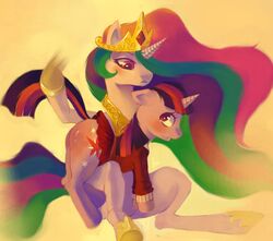 friendship_is_magic furry furry_only my_little_pony princess_celestia_(mlp) railgunner straight_hair twilight_sparkle_(mlp)