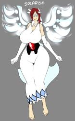 denizen1414 dress fusion necklace princess_elise red_hair simple_background solarus_(character) sonic_(series) sonic_the_hedgehog_(series) wings