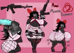 1girls curvy huge_ass huge_breasts khadhunter7 looking_back tagme weapon