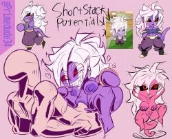 android_21 cowgirl_position crazy_smile dragon_ball_fighterz dragon_ball_z grinning primedude34 sharp_teeth shortstack tail