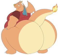 ass_bigger_than_head big_ass big_butt brutus_(megacoolbear) charizard fat fat_ass gay megacoolbear_(artist) original_character pokemon pokemon_(species) squatting