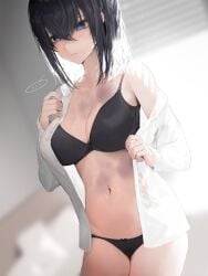 1girls adult adult_female bangosu bare_belly bare_chest bare_hands bare_legs bare_midriff bare_navel bare_shoulders bare_skin bare_thighs belly belly_button black_bra black_hair black_hair_female black_panties black_underwear blue_eyes blue_eyes_female blurred_background blurry_background bra breasts busty busty_female busty_girl cleavage collarbone curvaceous curvaceous_body curvaceous_female curvaceous_figure curvaceous_hips curvy curvy_body curvy_female curvy_figure curvy_hips exposed_belly exposed_chest exposed_legs exposed_midriff exposed_navel exposed_shoulders exposed_skin exposed_thighs exposing exposing_breasts exposing_chest exposing_self female female_focus female_only fingernails fingers groin hair_between_eyes half_naked half_nude high_resolution highres hourglass_figure indoor indoor_nudity indoors large_breasts lean_figure long_hair looking_at_viewer mature mature_female midriff naked naked_female naked_woman narrow_waist navel nude nude_female nudity open_clothes open_clothing open_shirt open_topwear original original_art original_artwork original_character panties ribbon_panties semi_nude shirt shoulders showing_breasts showing_chest slender_body slender_waist slim_waist solo standing thick_thighs thighs unbuttoned unbuttoned_shirt underwear undressing undressing_self upper_body white_shirt white_topwear wide_hips