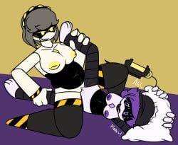 2girls chubby chubby_female glitch_productions grabbing_leg grabbing_legs holding_leg holding_legs lesbian_sex murder_drones nude nude_female pillow pillow_grab purple_eyes purple_hair purple_nipples pussy pussy_juice pussy_on_pussy pussy_to_pussy robot robot_girl robot_humanoid scissoring screen_face self_upload skinny skinny_female skinny_girl squirt squirting superbharm0ny tribadism uzi_(murder_drones) v_(murder_drones) yellow_eyes yellow_nipples yuri yuri