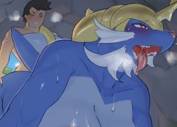 2024 absurd_res all_fours ambiguous_penetration anthro anthro_penetrated ass big_breasts big_butt biped black_hair blue_body blue_countershading blue_skin blue_tail blush blush_lines bodily_fluids breasts breath cave clenched_teeth closed_eyes colored countershade_skin countershade_torso countershading detailed_background digital_media_(artwork) doggy_style duo fangs female female_anthro female_on_human female_penetrated from_behind_position front_view generation_5_pokemon hair heart_pupils hi_res horn huge_breasts human human_on_anthro human_penetrating human_penetrating_anthro inside interspecies kemono larger_anthro larger_female larger_penetrated light_body light_skin looking_pleasured male male/female male_human male_on_anthro male_penetrating male_penetrating_female mammal mature_anthro mature_female multicolored_body multicolored_skin nintendo nude obscured_penetration open_mouth penetration penile penile_penetration pink_nose pink_tongue pokemon pokemon_(species) pokemorph pokephilia red_eyes saliva saliva_string samurott sex shaded short_hair size_difference smaller_human smaller_male snout standing sweat tail teeth tongue tongue_out tubasa two_tone_body two_tone_skin