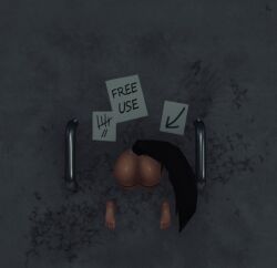 3d big_ass catgirl final_fantasy_xiv free_use glory_hole miqo'te stuck_in_wall