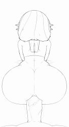 1boy 1girls anal anal_sex animated darkafterdark doggy_style gardevoir green_hair large_ass large_penis loop on_bed on_knees pov sketch straight