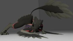 3d 3d_(artwork) angry_expression anthro anthro_only avali avian blender_(software) fur furry furry_only looking_at_viewer male male_only red_eyes simple_background tagme twitter url vrchat vrchat_avatar zextheavali