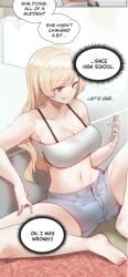 1girls blonde_hair choi_taeyoung clothed_female learning_the_hard_way lezhin_comics long_hair petite phone tagme yejin_lim