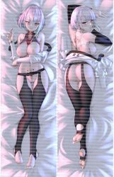 1girls barefoot big_ass big_breasts cameltoe cd_projekt_red cyberpunk:_edgerunners cyberpunk_2077 dakimakura dakimakura_design feet female female_only latex looking_at_viewer lucyna_kushinada lying lying_on_back mr.blackcat666 pillow pillow_cover studio_trigger thick_thighs