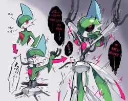 ahh anthro begging bodily_fluids bound chastity_device complaining cruelty despair enbification exclamation_point eye_roll eyes_rolling_back fidgeting forced forced_enbification forced_transformation gallade genderless hands_tied helpless iron_valiant male male_focus male_only melonff mopan muffled nervous_sweat nintendo null null_crotch pain paradox_pokemon permanent permanent_chastity_device permanent_transformation pokémon_(species) pokemon pokemon_(species) question_mark robotization rubbing sad solo squeezing struggling sweat transformation twitching video_games whining