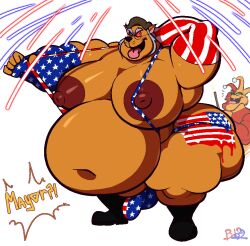 4th_of_july american_flag big_ass big_belly big_butt big_nipples blue_mankini bobthetanuki bulge country_mankini fat fireworks flag flag_print gray_hair holding_mankini hypnosis madkat male_only man_boobs mankini mayor_manx non-human obese overweight overweight_male paint patriotic_clothing patriotism pulling_mankini red_mankini singlet swat_kats white_mankini