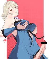 1futa alaisinhearth bar_censor blonde_hair bottomless breast_grab breasts censored censored_penis clothed clothing erect_penis erection futa_only futanari grabbing_own_breast human intersex kaine_(nier) mostly_clothed nier nier_replicant orange_hair pale-skinned_futa pale_skin penis penis_out solo solo_futa square_enix standing white_hair
