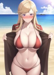 ai_generated big_breasts bikini blonde_hair bronze_felix clarisse_(fire_emblem) fire_emblem fire_emblem:_new_mystery_of_the_emblem nai_diffusion stable_diffusion