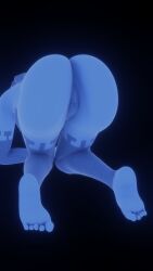 3d anus artificial_intelligence artist_request ass blue_body blue_hair blue_nipples blue_skin cortana cortana_v2 feet female female_focus female_only halo halo_(series) kneeling no_source presenting_anus presenting_hindquarters presenting_pussy pussy sideboob soles source_request