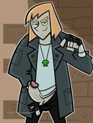 aizenhower biker blonde_hair danny_phantom johnny_13 male_only partially_undressed presenting