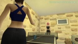 3d 99xarhtnadrd animated beer_pong brown_eyes desirae_hathaway green_eyes highlights_(coloring) original_character_do_not_steal pink_hair rebekah_tobin sex sex_toy sound squirting strap-on the_sims_4 video yuri