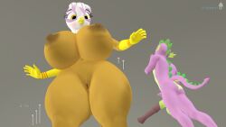 3d 3d_(artwork) animal_genitalia animal_penis anthro ass ass_expansion avian beak big_breasts big_penis breast_expansion breast_growth breasts brown_body brown_fur digital_media_(artwork) dragon duo equine_genitalia equine_penis erection expansion female friendship_is_magic fur gilda_(mlp) green_body green_eyes green_skin growth gryphon hasbro horsecock huge_breasts long_penis macro magic male micro my_little_pony navel penis purple_body purple_skin source_filmmaker spike_(mlp) sugarsweet tail white_body white_fur yellow_eyes