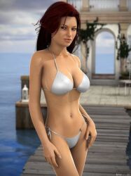 bikini breasts red_hair sydgrl3d tattoo