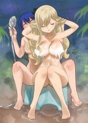 2girls bathing big_boobs big_breasts blonde_hair blue_hair boobs breasts censored censored_breasts censored_nipples closed_eyes convenient_censoring convenient_censorship edens_zero female_only full_body gaston18 labilia_christy long_hair naked naked_female nude nude_female rebecca_bluegarden rubbing shampoo tagme taking_a_bath washing washing_another washing_body wet wet_breasts