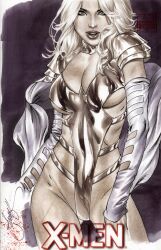 blonde_hair comic comic_cover curvy_female emma_frost eric_basaldua hourglass_figure marvel marvel_comics phoenix_five pinup straight_hair white_queen x-men