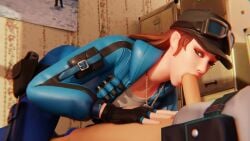 1girls 3d 3d_(artwork) animated blowjob blue_eyes brown_hair cloud_striker_(fortnite) deepthroat epic_games eyes_closed fellatio fortnite lapebr91 looking_at_viewer no_gag_reflex oral pleasure_face police_uniform sound tagme video