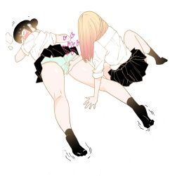 2girls ass female female_only fingers glasses groping kishi_torajiro multiple_girls panties school_uniform upskirt yuri