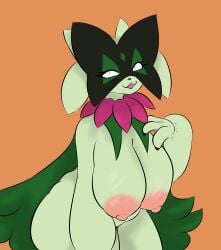 big_breasts breasts female meowscarada plantedpot pokémon_(species) pokemon pokemon_sv tagme