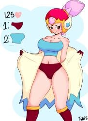 1girls big_breasts brawl_stars female janet_(brawl_stars) pink_hair seditstub strip_game tagme valkyrie_janet