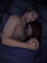 bed duo naked sleeping sydgrl3d