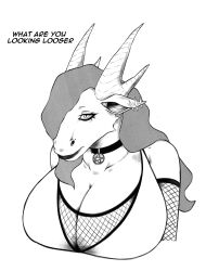 anthro big_boobs dragon emo furry horn morelo scalie tagme text