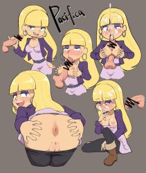 artist_request ass bent_over blonde_hair boots breasts censored_penis cum cum_in_mouth cum_on_breasts disney disney_channel disney_xd earrings facial fellatio finger_in_mouth fingering_self gravity_falls handjob high_heel_boots high_heels looking_at_viewer looking_back masturbation nipples pacifica_northwest paizuri partial_male pussy straight_hair tongue top_pulled_down white_female