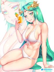 1girls alternate_costume breasts etchimune female female_only kid_icarus nintendo palutena solo swimsuit