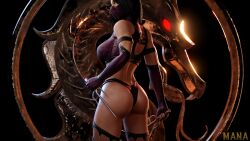 1girls 3d big_ass big_breasts black_hair dat_ass managasm mask mileena mileena_(mk9) mortal_kombat mortal_kombat_(2011) video_game_character