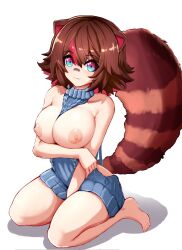 1girls big_breasts brown_hair edit edited exposed_breasts latam_virtual_youtuber owozu raccoon rakkun slash-ex virtual_youtuber vtuber vtuberfanart youtube youtube_hispanic