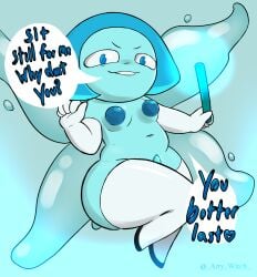 1girls aquamarine_(steven_universe) areolae areolae_bigger_than_breasts artywitch big_ass big_butt chubby dark_nipples dialogue female flying gem gloves huge_areola huge_areolae huge_ass huge_nipples inverted_nipples large_ass looking_at_viewer navel plump puffy_areola puffy_nipples shortstack small_breasts smug smug_face smug_grin solo steven_universe talking_to_viewer thick_thighs thighhighs very_large_areolas wand water wide_hips wings